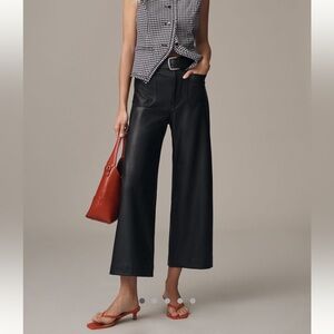 Maeve Faux Leather Collette Wide-Leg Pants